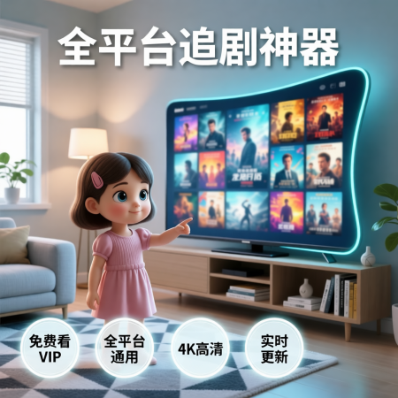 image for 全平台追剧工具免费看VIP高清4K电影美剧韩剧电视软件