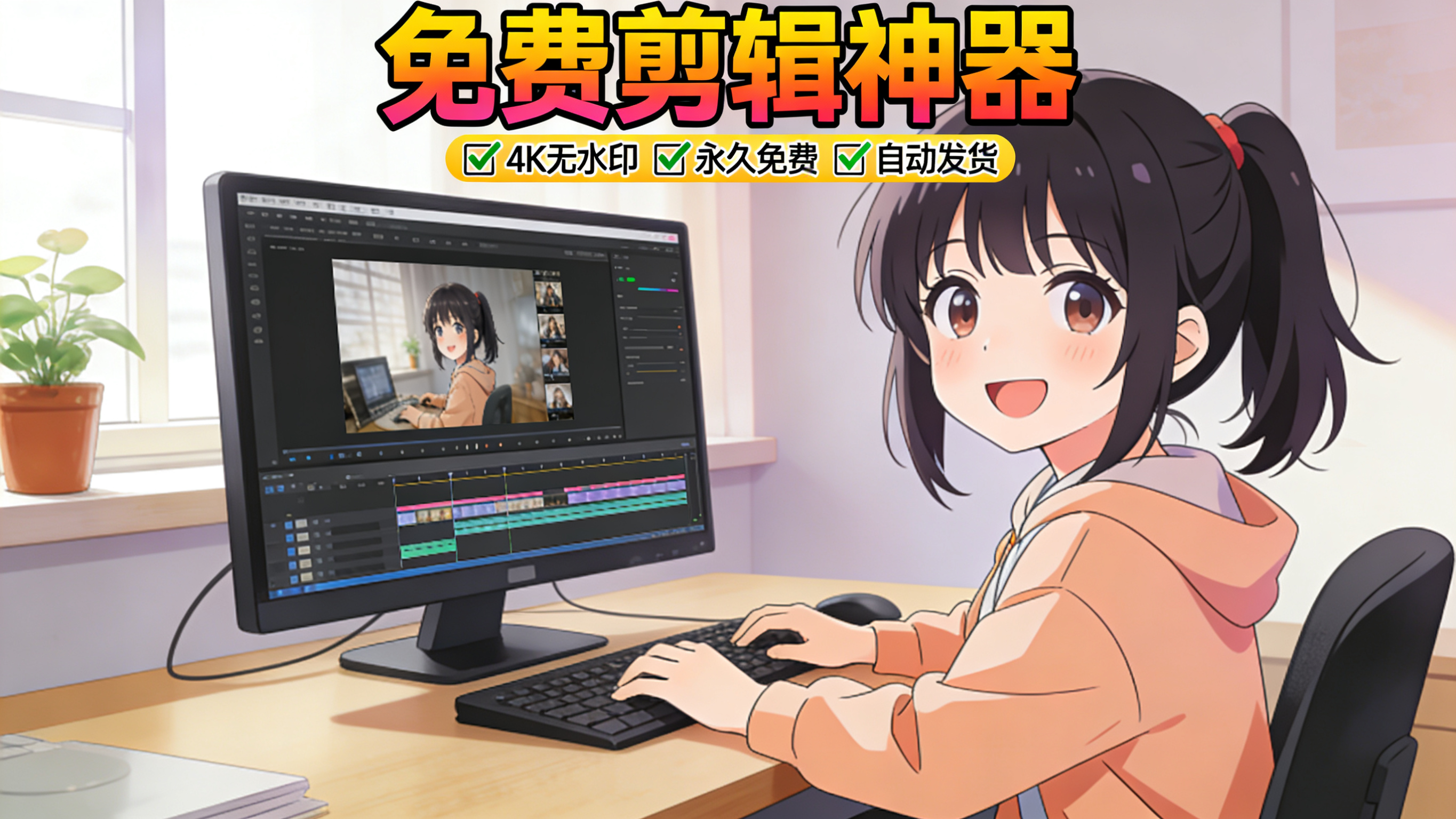 image for 免费视频剪辑 跨平台无水印4K视频编辑制作软件