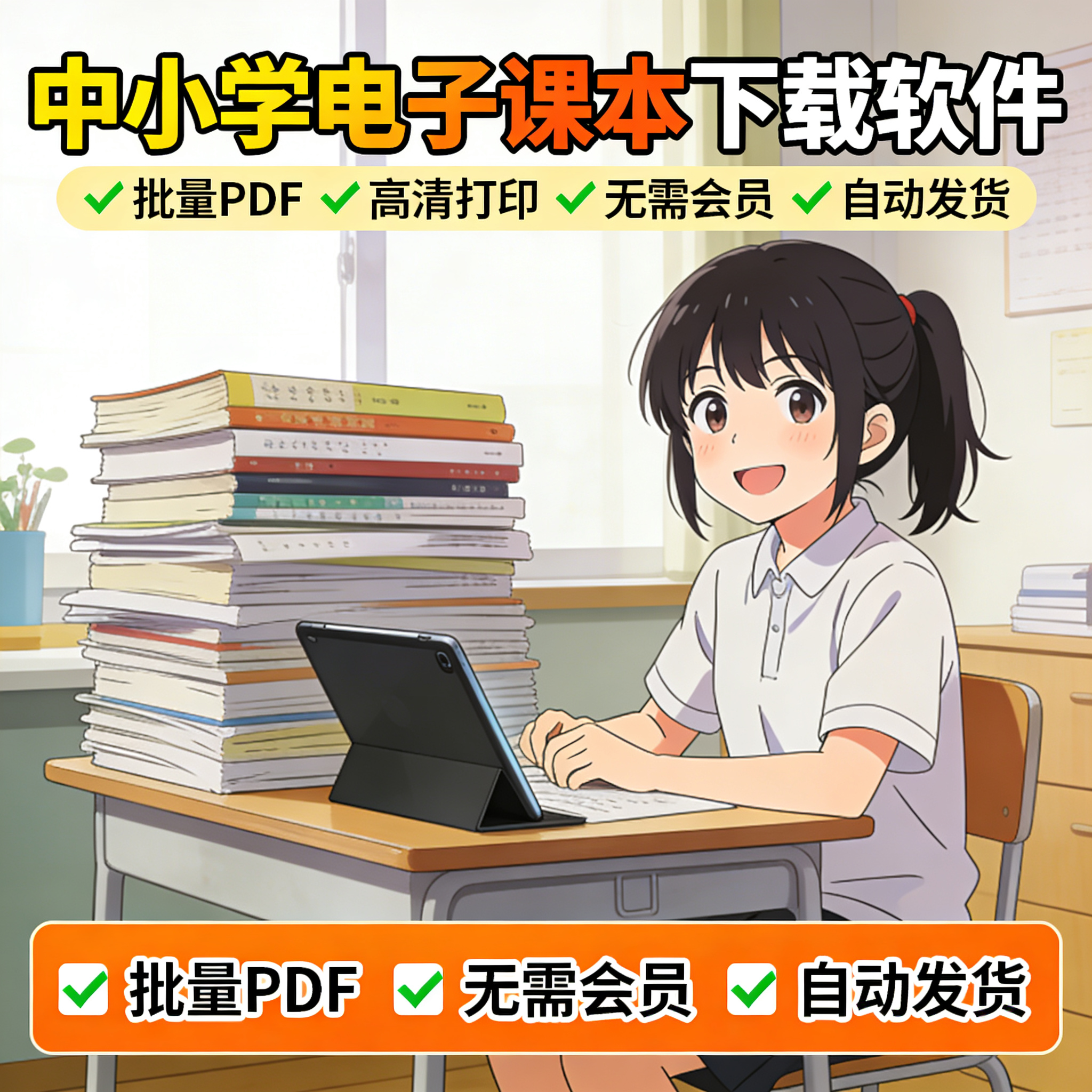 image for 电子课本下载 中小学教材PDF 打印版课本 批量下载离线阅读软件