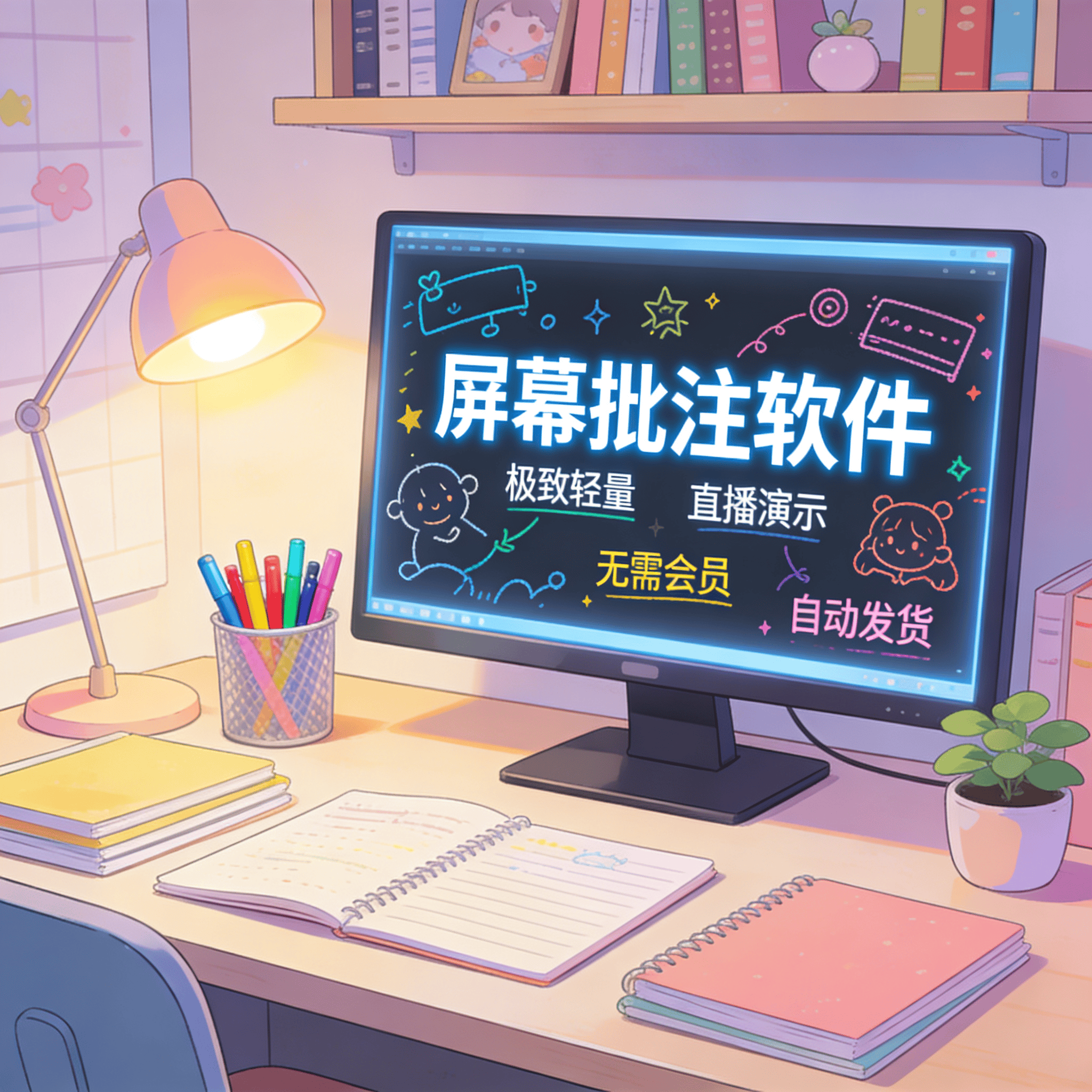 image for 屏幕批注电子教鞭 直播网课演示桌面画笔标记电脑版工具