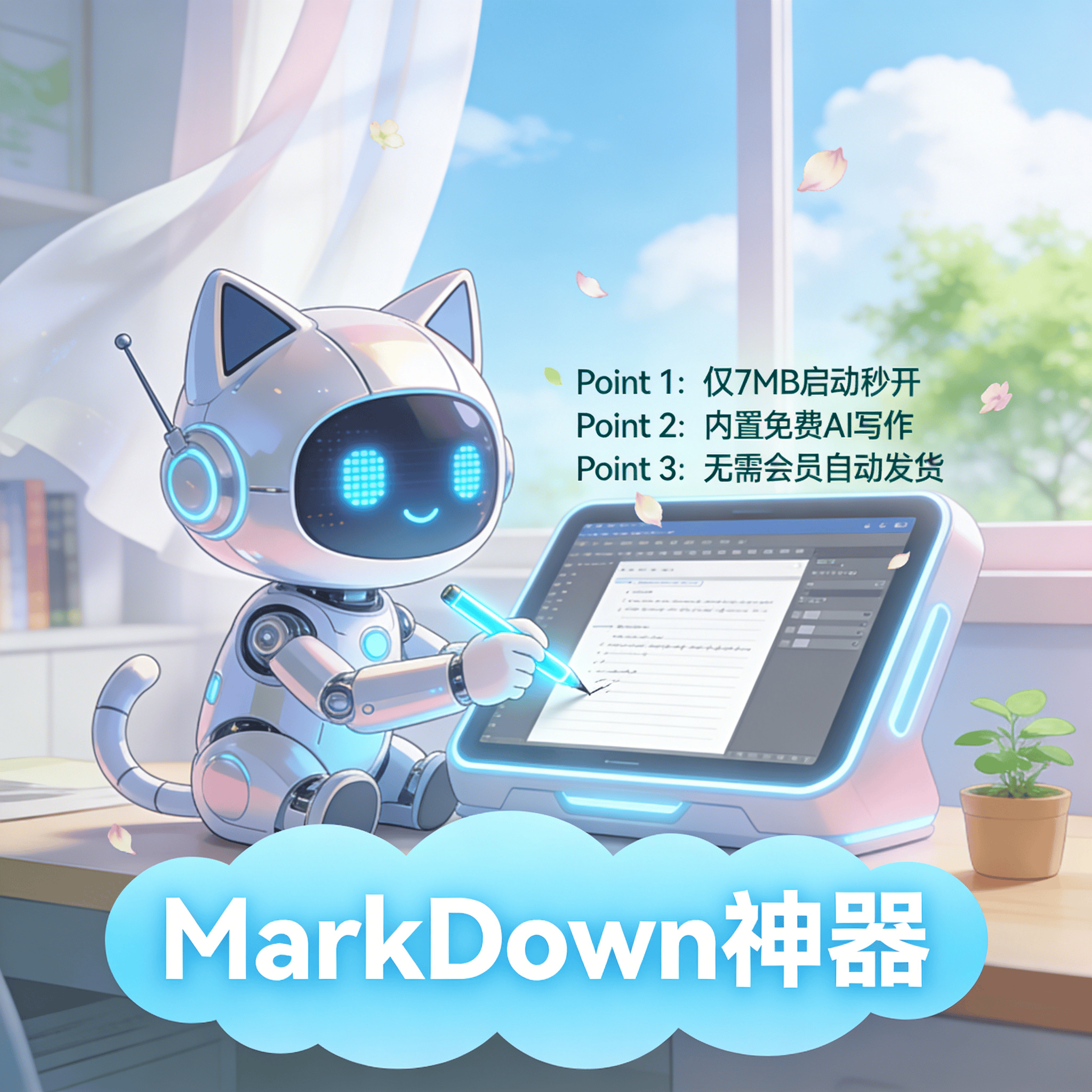image for 超轻量MarkdownAI写作秒开编辑器：极致性能与AI润色纠错续写效率办公笔记软件