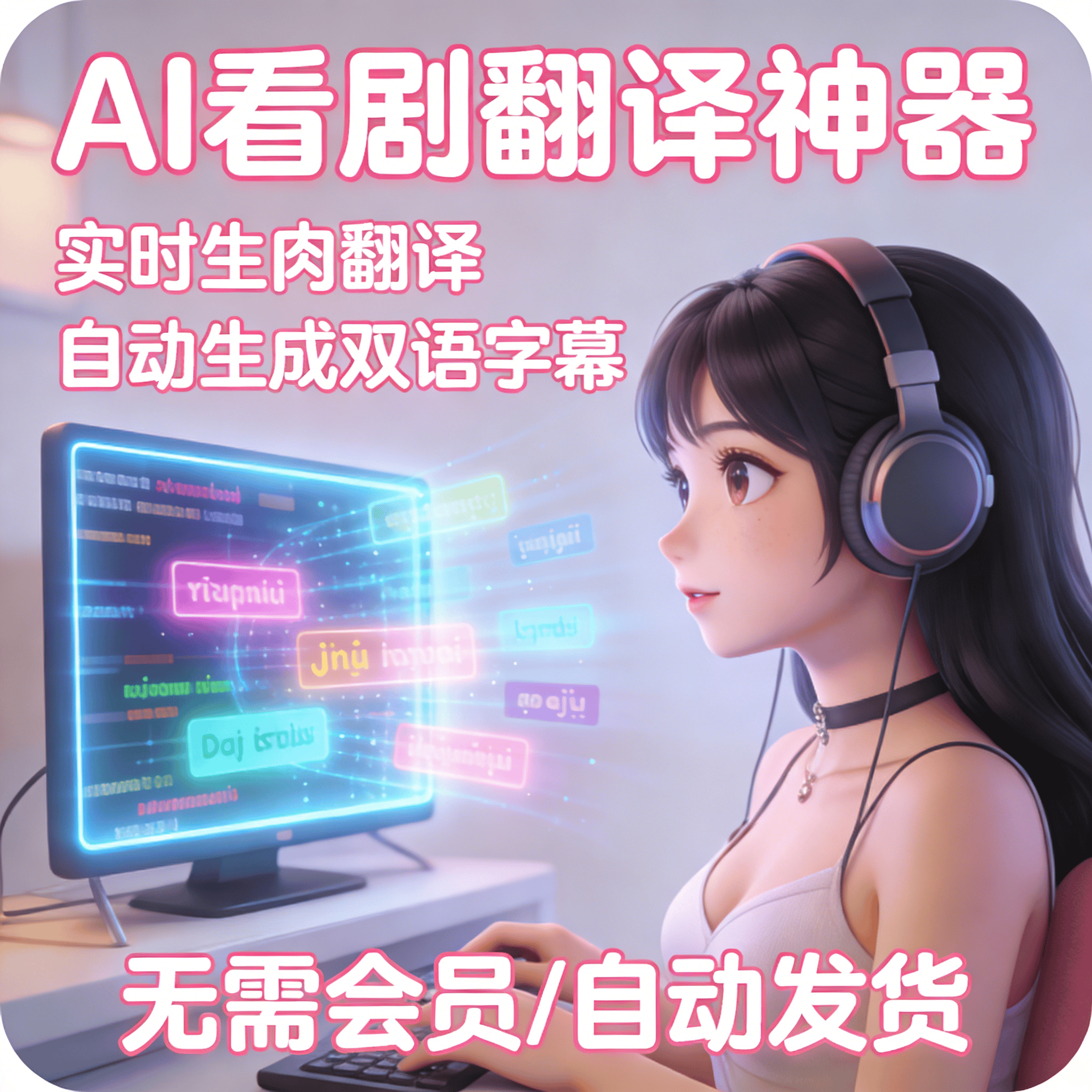 image for AI视频实时翻译自动生肉字幕看剧学外语神器软件